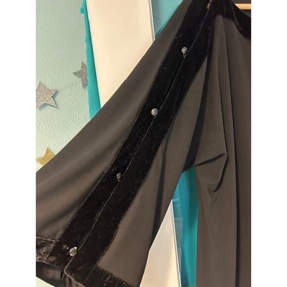 SOFT SURROUNDINGS Tunic Black Boat Neck Dressy Night Out Party Velvet Velour 1X - Picture 5 of 11